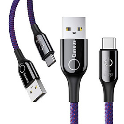 Cáp sạc Type C tự ngắt Baseus C Shape Light LV345 cho Samsung S8/S9/Note8/Note9/ Xiaomi/ Huawei/ Oppo - Hàng Chính Hãng