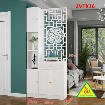 Tủ kệ trang trí kiêm vách ngăn phòng khách , nhà bếp 2VTK16 - Nội thất lắp ráp Viendong Adv