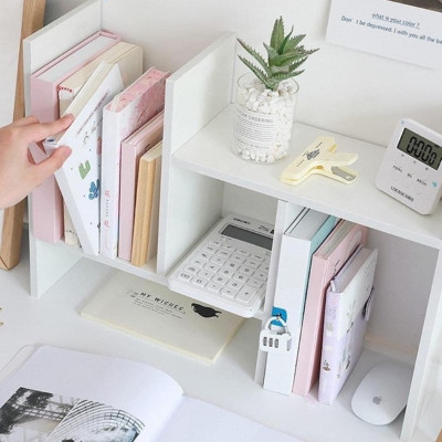 Kệ Sách Gỗ Để Bàn Lắp Ghép 6 Thanh - Hàng chính hãng 