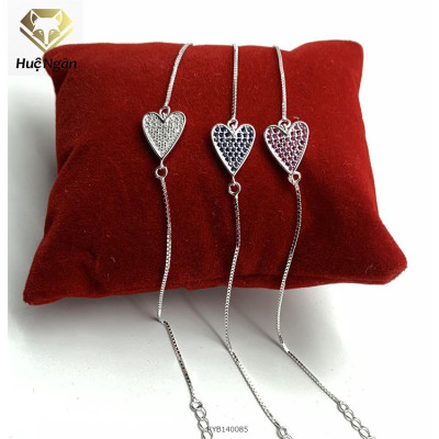 Lắc tay bạc 925 Huệ Ngân - Tim xinh đính đá RYB140085
