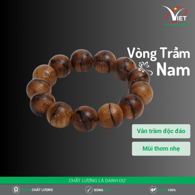 Vòng Trầm Nam - Trầm thiên nhiên - Kiểu Tròn - Vân Trầm Độc Đáo