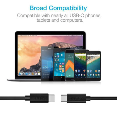 Dây cáp sạc nhanh Type-C dài 100cm hiệu CHOETECH CC002 Type C to Type C PD cho Smartphone / Tablet / Macbook / Laptop Type C (3A, công suất 60W, truyền data tốc độ cao) - Hàng chính hãng