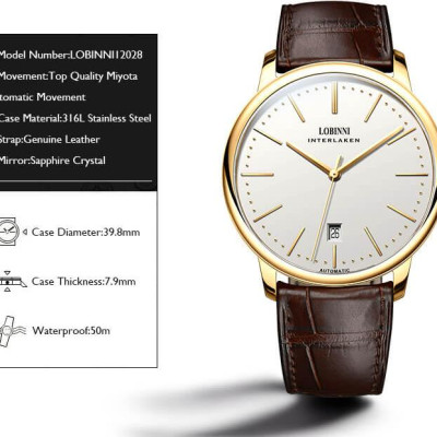 Đồng hồ nam LOBINNI L12028-1 Chính Hãng Thụy SỸ