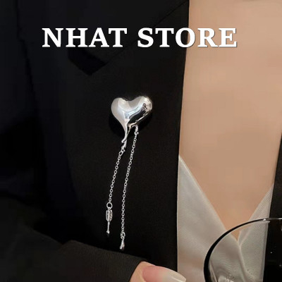 Ghim Cài Áo Nam Nữ Hình Trái Tim – Cài Váy, Áo Sơ Mi Phong Cách, Tinh Tế