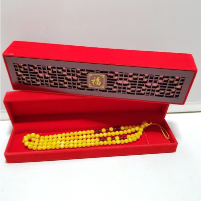 HỘP NHUNG ĐỎ GỖ DÀI ĐỰNG DÂY CHUYỀN , LẮC TAY , TRÂM CÀI TÓC