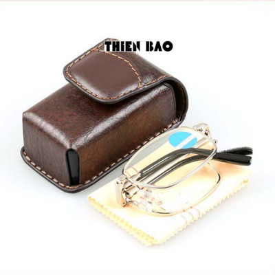 Bao da có đai đeo hông BD99 chuyên dùng để đựng kính lão thị, viễn thị gấp gọn KT 8*4*3CM làm thủ công HANDMADE bằng tay chắc chắn