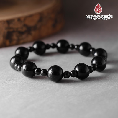 Vòng tay đá Obsidian mệnh thủy , kim - Ngọc Quý Gemstones
