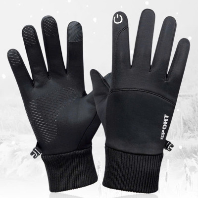 Găng tay nam mùa đông chống nước tốt cảm ứng điện thoại lót nỉ lông giữ ấm khi đi xe máy, đi phượt, lẹo núi,...GTN69