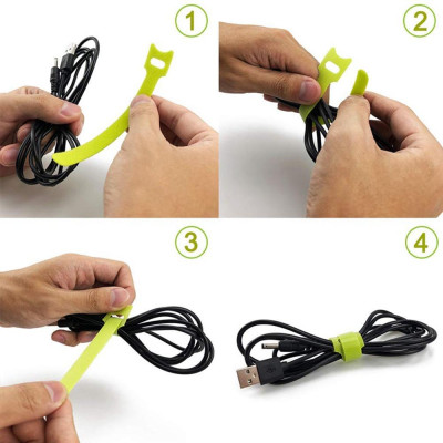 Combo 10 Băng Gai Nhiều Màu Dính 2 Mặt Cuốn Và Bó Dây Sạc, Dây Cáp, Dây Tai Nghe, Tiện Dụng, Làm Gọn Dây - TakyHome 5678 - Hàng Nhập Khẩu