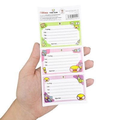 Nhãn Vở Cô Tiên Xanh - 3 Ô - The Sun (15 Nhãn Vở)