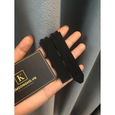 Dây đồng hồ nữ Hulot cao su đen size 34 size dây 13-19-18 hương Vani tặng kèm tovit thay dây