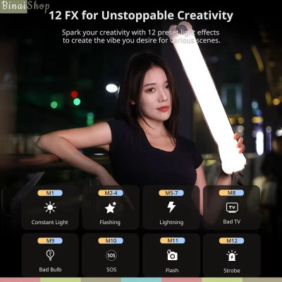 Ulanzi UA12 / UA20 - Đèn Ống Dang Túi Khí Di Động, Công Suất 12W Và 20W, Dải Nhiệt Màu CCT, Hỗ Trợ Nam Châm Kết Nối Từ Tính - Hàng chính hãng