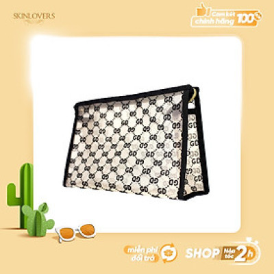Túi đựng mỹ phẩm cao cấp họa tiết hiện đại Care4u 21.5x8.5x14.5 cm