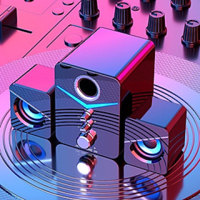 Combo Bộ Ba Loa Máy Tính Doron MC-D221 Super Bass , Âm Thanh Vòm 9D - Có Đèn Led - Hàng Nhập Khẩu