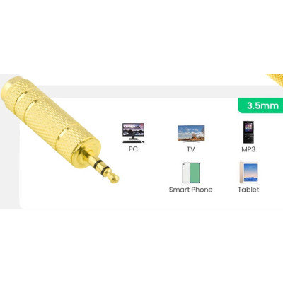 Jack nối chuyển đổi âm thanh hàng chính hãng chuyển từ 6.5mm sang 3.5mm