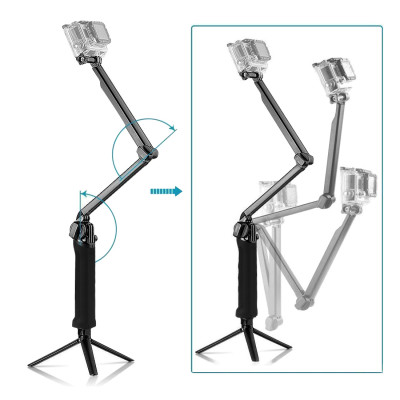 Chân đế Selfie/Stick Monopod cao cấp gấp gọn dành cho máy ảnh thể thao, camera hành trình Puluz PU202, hàng chính hãng