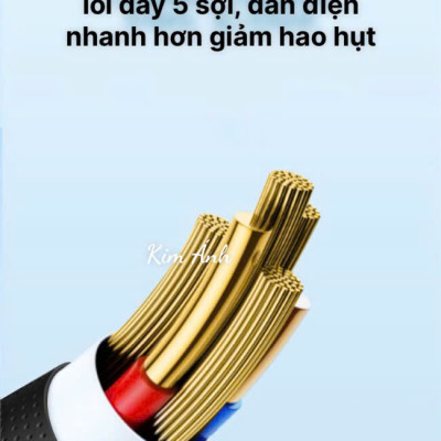 Dây sạc LI-TOP LX73 100W, chân cắm L, dây bọc lớp cao su mềm chống rách, đầu lưới SR chống uốn, hàng chính hãng