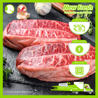 [GIAO NHANH HCM] Lõi Vai Bò Mỹ Cắt Lát Nướng Steak - Khay 1Kg