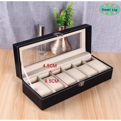 Hộp đựng đồng hồ vỏ da cao cấp có khoá thiết kế tinh tế nhỏ gọn
