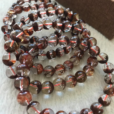 VÒNG TAY ĐÁ THẠCH ANH ƯU LINH 9LY TỰ NHIÊN LOẠI VIP NÂU ĐẤT BÓNG ĐẸP NỮ MỆNH THỔ MỆNH KIM 