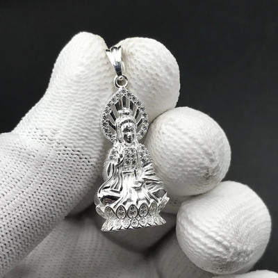 Mặt Phật Bà Bạc Ý 925 Quan Thế Âm Bồ Tát - BẠC HIỂU MINH MDN463