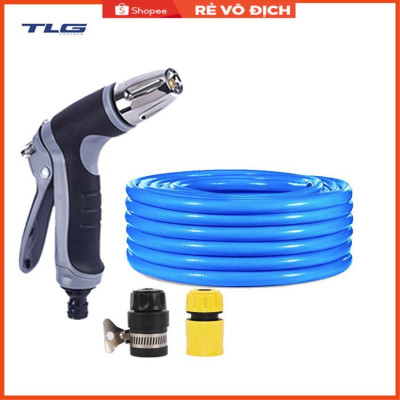 Bộ dây và vòi xịt tăng áp rửa xe tưới cây 3-5M 206817(cút nhựa nối đen 712-2)