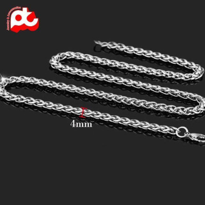 Dây chuyền nam đẹp titan cao cấp thời trang rẻ titan bông dừa trangsucpt kích cỡ 4mm trắng PTDCNA173