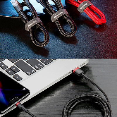 Cáp sạc  Baseus Cafule Micro USB 2.4A nhanh truyền dữ liệu tốc độ cao cho CAMKLF- Hàng chính hãng