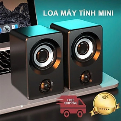 Loa vi tính để bàn SUPER BASS cực đã dòng loa cao cấp cho laptop, pc, điện thoại MÀU ĐEN 106x66mm - Hàng Chính Hãng 