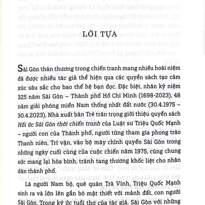 Hồi Ức Sài Gòn Thời Chiến Tranh