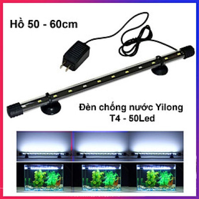 Đèn led bể cá 50 - 60cm YILONG T4-50LED ánh sáng trắng cao cấp