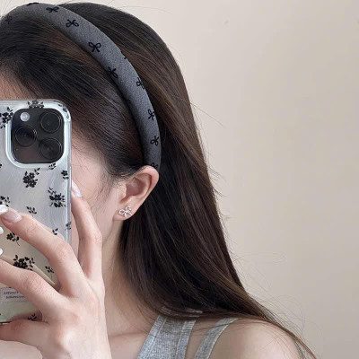 SET 2 BỜM TÓC HÌNH NƠ ĐEN XÁM