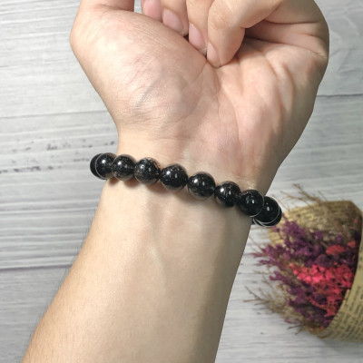 Vòng tay Thạch Anh Tóc Đen 10mm cao cấp chuẩn 7A