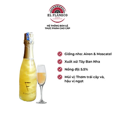 Rượu vang sủi Tây Ban Nha Sparkling Fogoso Oro 375ml (5.5%)