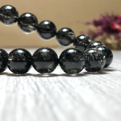 Vòng tay Thạch Anh Tóc Đen 10mm cao cấp chuẩn 7A