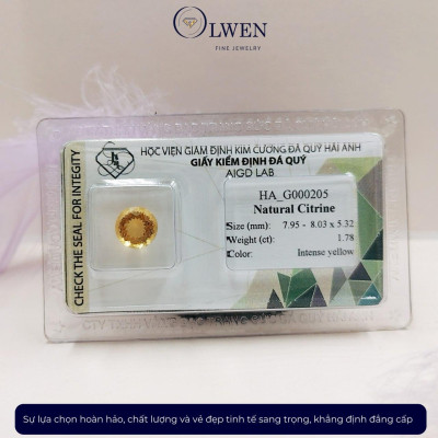 Viên đá thạch anh vàng ( citrine ) thiên nhiên  HA_G000205