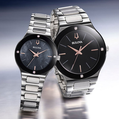 Đồng Hồ Nữ Bulova Đính Kim Cương Dây Thép Không Gỉ 96R231 - Mặt Xà Cừ