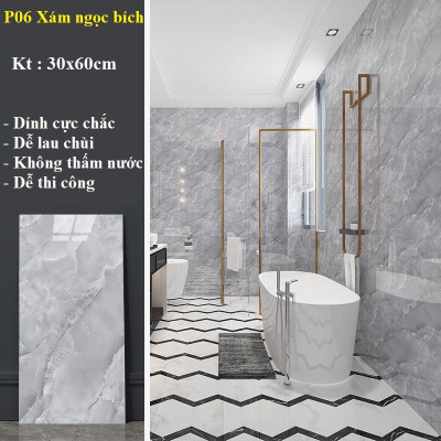 Bộ 15 Tấm Xốp Dán Tường 3D PVC Lá Xanh 60x30cm Keo Sẵn Dày 2,5mm Cao Cấp, Sang trọng