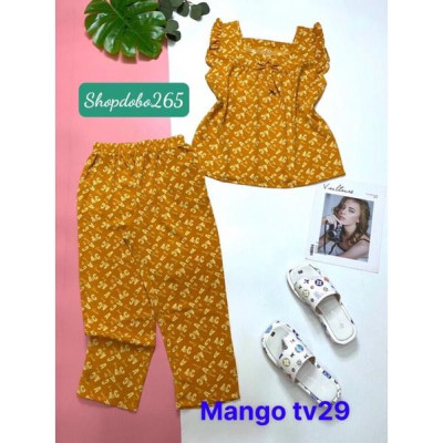 Đồ bộ nữ,đồ ngủ mặc nhà lửng 9 tấc vải lụa mango cao cấp BL 21 họa tiết dễ thương size 47-60kg.