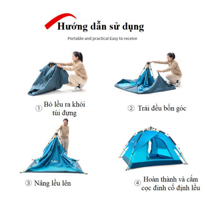 Lều cắm trại tự bung , lều du lịch dã ngoại dành cho 3-4 người, chống thấm nước -ZL033