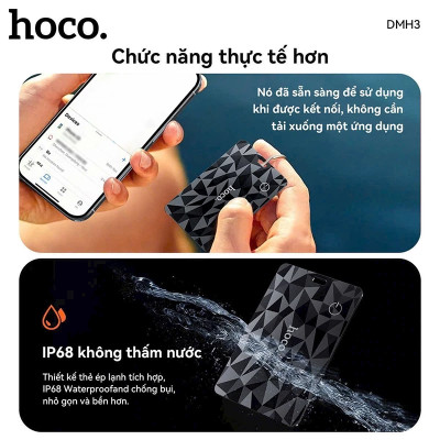 Thẻ định vị Ho,co DMH3 siêu mỏng, pin 100mAh sạc lại được, chống nước IP68, định vị toàn cầu cho iOS - Hàng chính hãng