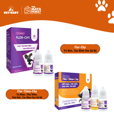 Combo Flor-Tilmo-Chy (30ml) - Dung Dịch Hỗ Trợ Hen Khẹc Cho Gà Đá_Fivevet