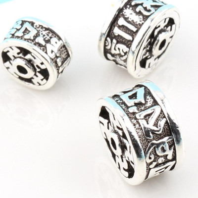 Charm bạc họa tiết lục tự hình trụ - Ngọc Quý Gemstones