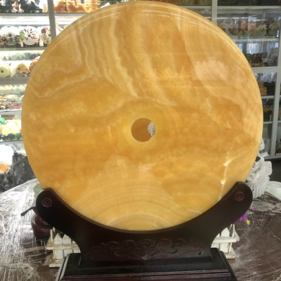 Đồng điếu, đồng tiền phong thủy đá ngọc hoàng long - Đường kính 50 cm