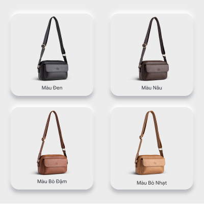 Túi Lata ( Thời trang nam dáng ngang - Túi đeo chéo da TN26 )