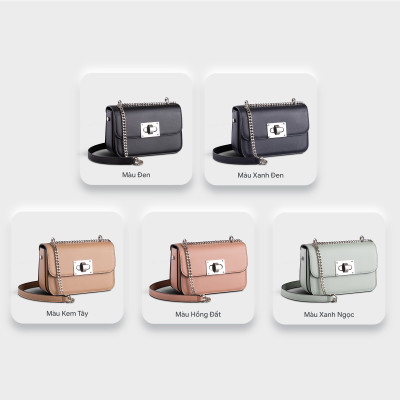 Túi Yuumy ( Thời trang nữ size 18 phối khóa xoay - Túi đeo chéo da Seasand YN142 )