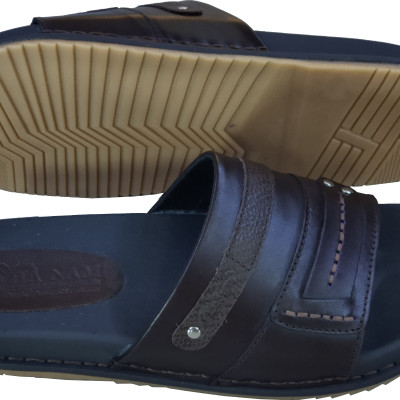 Dép nam quai ngang da bò thật HÀ NAM cao cấp DN275