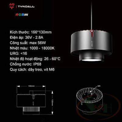 Đèn rọi LedStar AQ Tyndall WRGB chỉnh tiêu cự rọi màu bể cá tép thủy sinh biotop