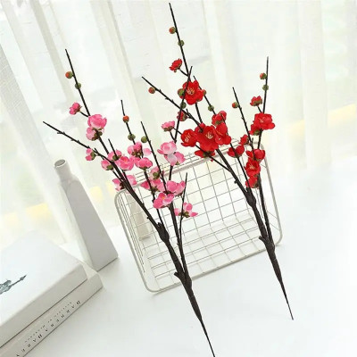 Cành hoa đào cổ giả trang trí Tết - Dài 80 đến 1m - Cây giả, hoa lụa trang trí nhà cửa.