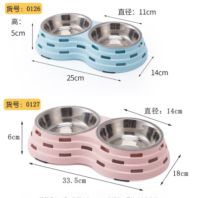Bát ăn đôi 2 lớp cao cấp cho chó mèo 0127
